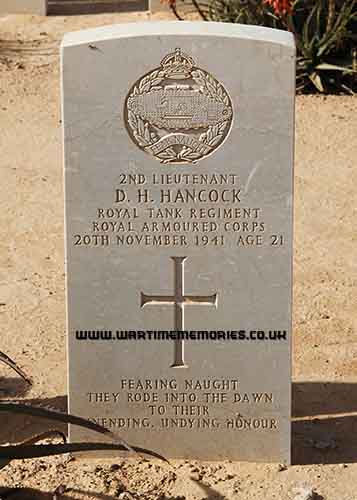 Headstone for Denys Hancock
